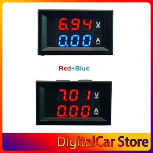 1PCS 2 in1 100V 10A DC Digital Voltmeter Ammeter Blue + Red Dual Color Display LED Amp Dual Digital Volt Meter Gauge Multimeter