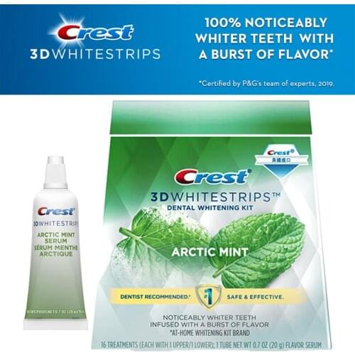 3D Teeth Whitestrips Arctic Mint Whitening Kit with Tube Serum Professional 3D White Teeth Whitening Strips