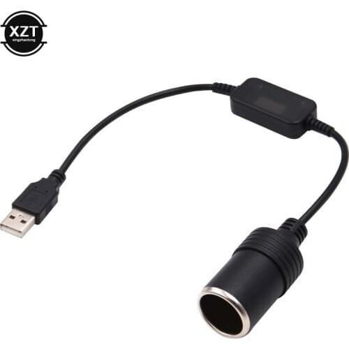 5V 2A USB Male to 12V Car Cigarette Lighter Socket Converter Cable Adapter for DVR Car-charger Electronics Auto Accessories