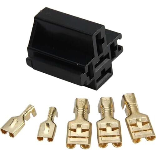 80A High Current Relay Socket Relay Wide Pin Relay Socket Auto Parts Five Hole Relay Socket