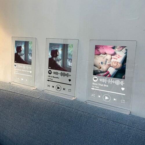 SPOTIFY Pop Music Album Lil Peep Popular Music Acrylic Anniversary Photo Album Plaque Spotify Music Board Spotify Lover Gift