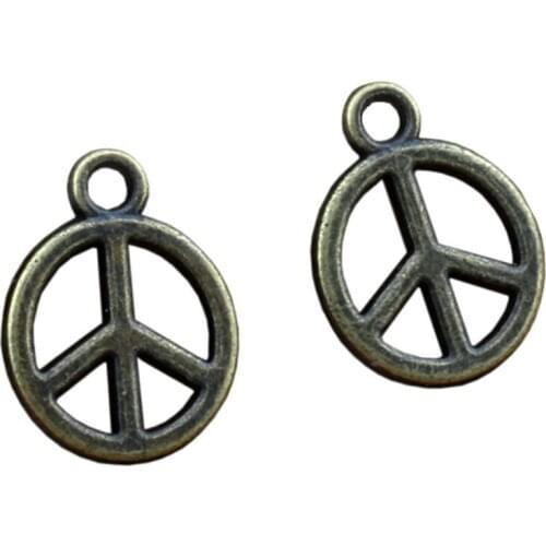 Antique bronze Peace Charm Pendants 200Pcs/ lots 12.5x16.5 mm Alloy jewelry DIY Fit Bracelets Necklace Earrings A-330