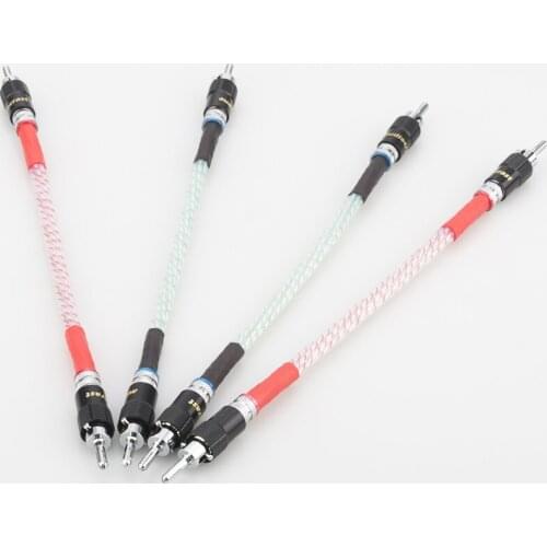 Audiocrast Speaker Jumper Link 7N Sliver Plated HiFi Audio Cable For Speakers 20cm Length Bridge cable Jump cable