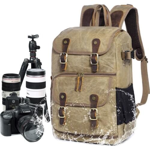 Batik Camera Bag Canvas Camera Backpack Waterproof Multi-functional Outdoor Wear-resistant Camera Backpack for Canon/ Sony/Nikon
