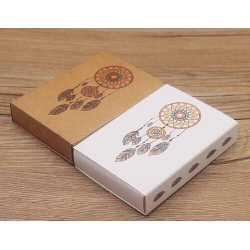 Big size paper full color print gift package box Dreamcatcher /flower design candy/wedding favor box /DIy thank you gift box20pc
