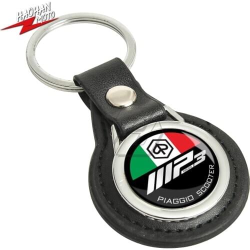 For Piaggio MP3 Scooter Keychain Motorcycle Key Ring Leather