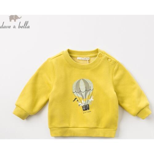 DB11454 dave bella winter baby boys print pullover children long sleeve t-shirt infant toddler pullover tops tees