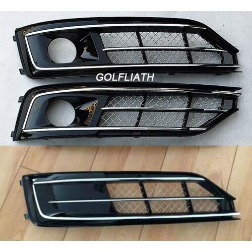 GOLFLIATH New A8 To W12 Front Fog Lamp Cover Grill bumper side grille With Hole Fit for Audi A8 2015 2016 Car Styling