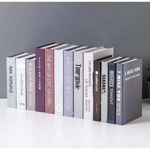 5pcs creative English simulation fake book display furnishings home study desktop decoration book interior white book props