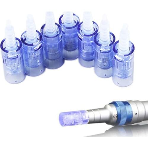 100pcs Dr Pen A6 Cartridge Needle Electric Microneedle Derma Pen Tip Blue Bayonet Needle Cartridges Nano/9/12/36/42 Pin