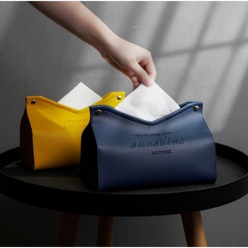 Leather Tissue Box Car Toilet Pumping box Home Living Room Decoration Bedroom Kitchen Desktop Nordic Large Tissue Box hot sale