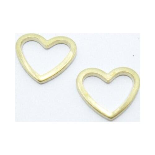 Brass heart charm Earring findings 10x8.8x1mm Raw brass heart charms -30pcs R1431