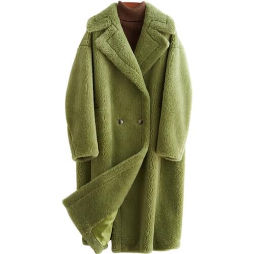 Fur Coat Female Real Winter Clothes 2020 Korean Long Sheep Shearing Jacket Women Vintage Wool Coats Warm Fur Top Hiver B19F75969