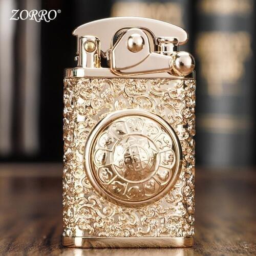 Retro Kerosene Lighter Windproof Metal Lighters Portable Refillable Cigarette Lighter Smoking Accessories Gadgets for Men