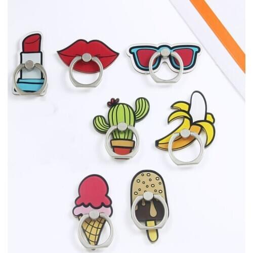 Mobile Phone Finger Ring Holder Universal Cute Cartoon Foldable Brackets Handle Airbags Brackets Accessories For Iphone Xiaomi