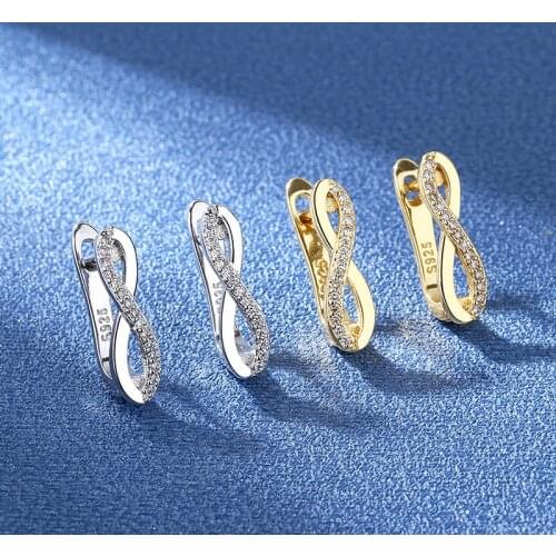 British Fashion Eight Character Earrings Exquisite Zircon Womens Earrings Personality Girl Bar Party Jewelry Accessories
