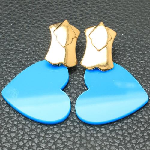 Fashion Stainless Steel Jewelry Sets Gold Color Heart Water Drop Earrings Set For Woman & Girl Party Gift EFAKBSAE