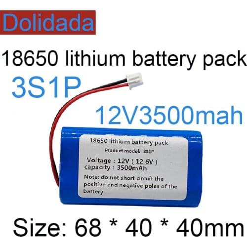 New 18650 lithium battery pack 12v 3S1P 3500mah built-in BMS, Bluetooth speaker,flashlight, GPS, fascia gun and so on