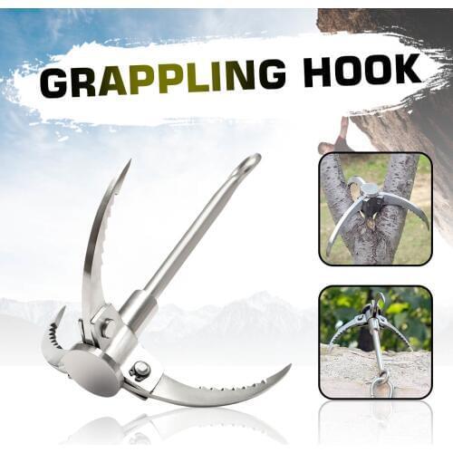 Wall Equipment Outdoor Sporting Wilderness Survival Carabiner Grappling Folding Three Paws Hook Ice Rock Mountain Climbing Tool