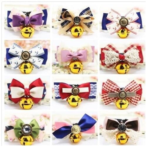 Pet dog cat collar dog jewelry cat collar adjustable shoulder strap pet dog bow tie bell puppy dog bow tie dog pet supplies
