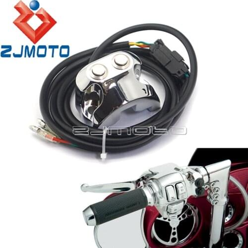 Aluminum Retro Motorcycle Switches 25mm 1in Chrome Handlebar Mounted Air Ride Switch Control For Harley Street Fat Bob FXD FLD