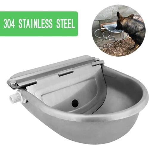 Large pet dog outdoor Drinking fountain 304 Stainless Steel Water Trough Horses Goats Sheep Float Bowl Automatic Waterer Cattle