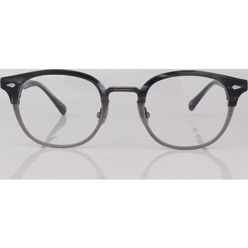 Half marble frame cat eye optical glasses frame men fashion eye glasseswomen