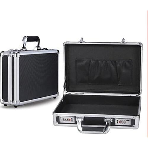 Briefcase passport cover designer mens laptop bag file folder document organizer computer bag silver and black