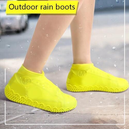 S/M/L Reusable Silicone Shoe Cover Waterproof Rain Shoes Covers Outdoor Camping Slip-resistant Rubber Rain Boot Overshoes 1 Pair