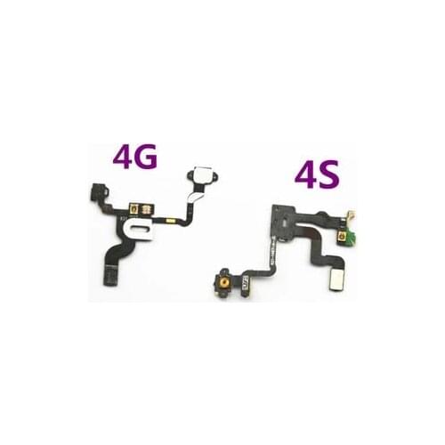 10pcs Power Flex Cable for iPhone 4S On Off Switch Button With Earpiece Bracket Replacement Parts