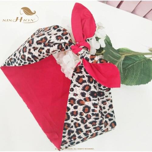 SISHION Retro Leopard Print Headband Womens Multi Use Hair Band with Metal Wire Scarf Cross Bow Hair Accessories Hairband VD1894