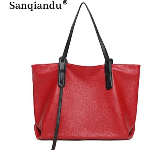 2021 New Women Bag Genuine Leather Women Handbag Large Capacity Shopping Bags Ladies Hand Bag Tote Bucket Female Shoulder Bags