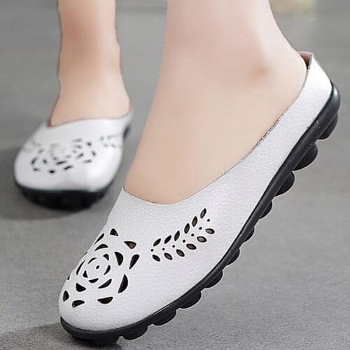 Women Flats Slip On Casual Shoes Woman Lightweight Platform Loafers Woman Hollow Out Womens Flats Plus Size Chaussures Femme