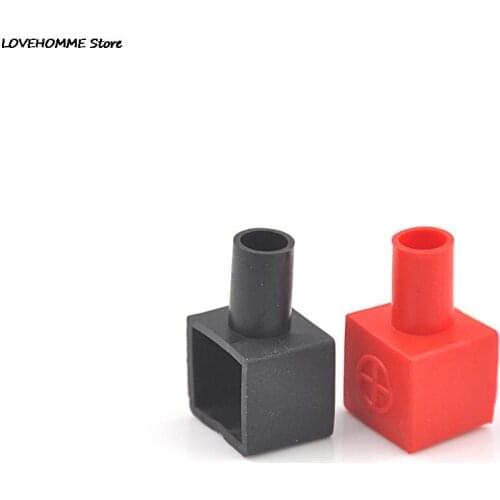 2pcs/set 13 x 14mm Red Black Universal Square Motorcycle Battery Terminals Rubber Covers