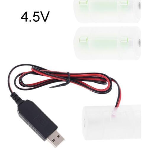 D Battery Eliminator USB Power Supply Cable Can Replace 1 to 4pcs LR20 D Battery PXPE