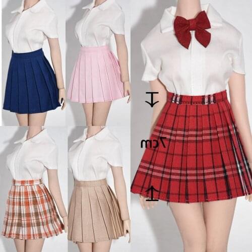 Multi-style optional 1/6 scale womens skirts pleated plaid JK School skirt fit 12'' TBLeague PH action figure