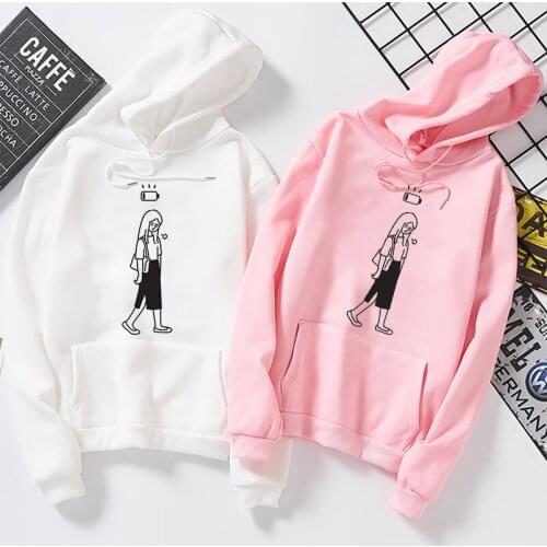 2019 Spring Autumn Kawaii Women Hoodies Girls Letters Print Girl Power Sweatshirts Womens Long Sleeve Hooded