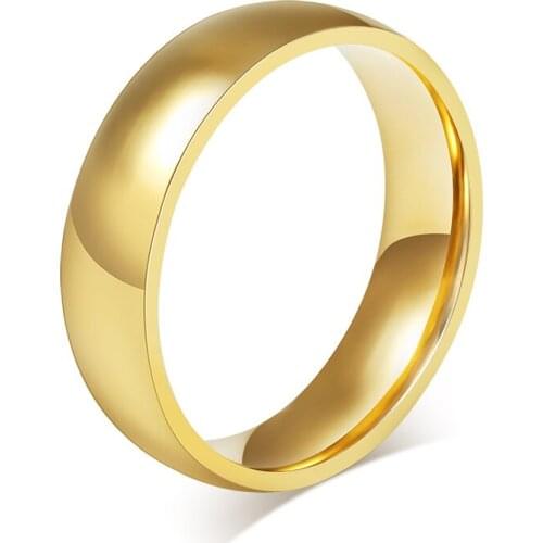 Gold color titanium steel wedding ring jewelry wholesale for women and men