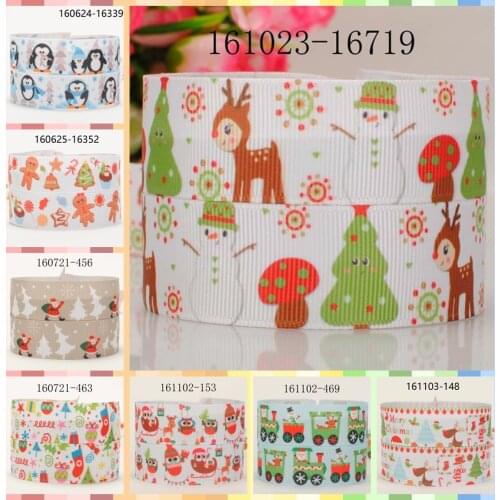 10yards -different sizes -Christmas owl & deer ribbon printed Grosgrain decoration ribbon