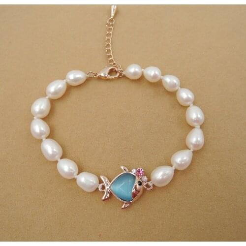 100% NATURE FRESHWATER PEARL Bracelet-AAAAA A -high good quality