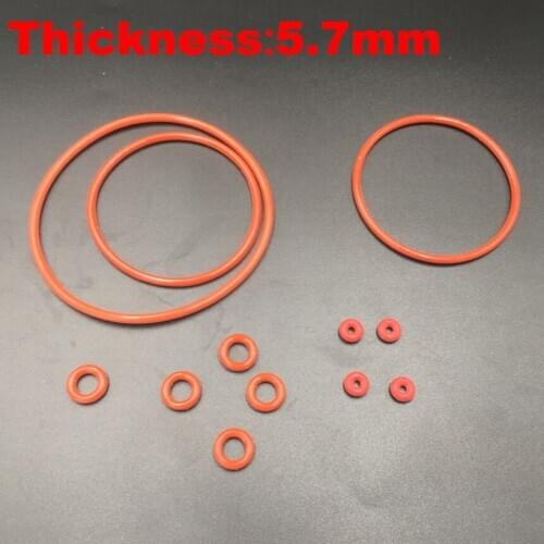 2pcs 180x5.7 180*5.7 185x5.7 185*5.7 190x5.7 190*5.7 (OD*Thickness) Food Grade Red Silicone Rubber Oil Seal O Ring O-Ring Gasket