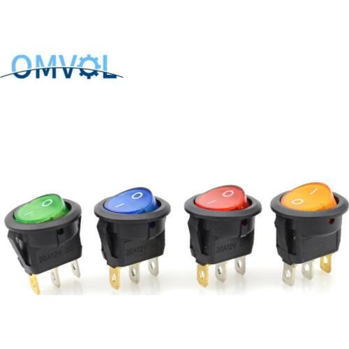 5PCS On/Off illuminuted Round Rocker Switch with lamp 12V 220V