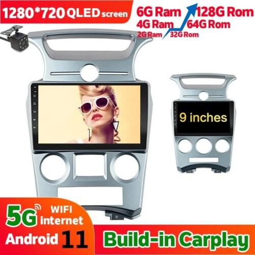 6GB Ram 128GB Rom 2Din Car Radio Android 10.0 Multimedia Autoradio Stereo Player GPS Navigation Head Unit For KIA Carens 2007