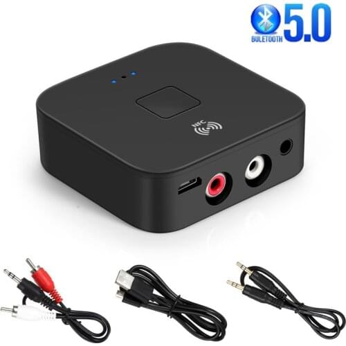 Bluetooth 5.0 Receiver NFC Bluetooth 3.5mm AUX/RCA HIFI Car 10m Wireless Music Audio RAC Receiver For Car PC Headphone Speaker