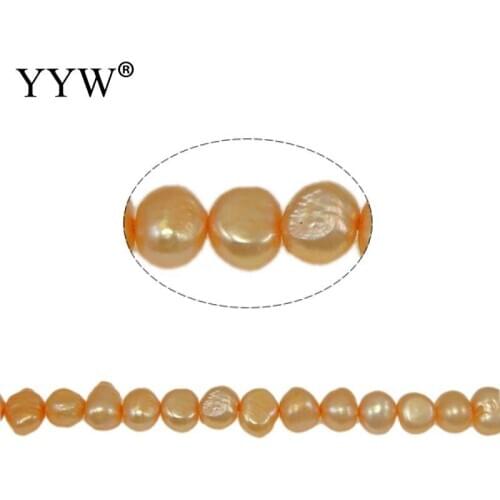 Yellow 5-6mm Cultured Baroque Freshwater Pearl Beads 14Inch/Strand for DIY Bracelet Necklace Jewelry Making Accessory