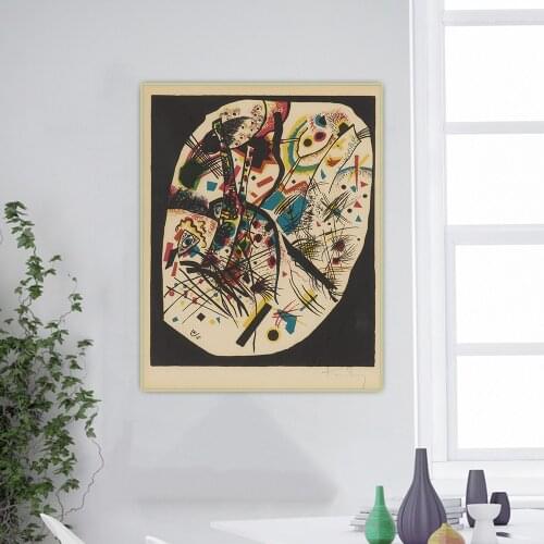 Citon Wassily Kandinsky《Small worlds III》Abstract Canvas Art Oil Painting Artwork Painting Background Wall Decor Home Decoration