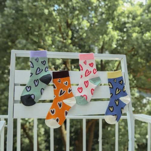 Kids Soft Cotton Socks Boy Girl Baby Cute Cartoon Warm Heart Printed Fashion Sport Socks Autumn Winter Tube Socks Children Gift