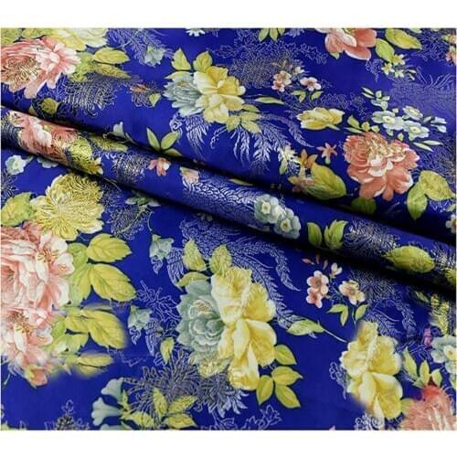 Ethnic floral jacquard tapestry satin silk brocade fabric for wedding dress,kids clothes,dolls,upholstery sofa 145cm width