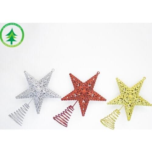 Houlife - Iron Based Alloy Ornaments Decorations Red Christmas Star 25cm x 20cm, 1 Piece