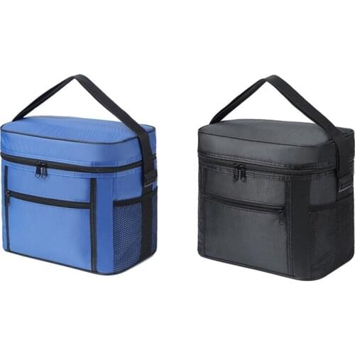 Insulated Collapsible Cooler Lunch Bag Hot or Cold Food Transport with Pockets and Adjustable Shoulder Strap